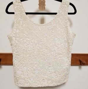 Vintage cream beaded top